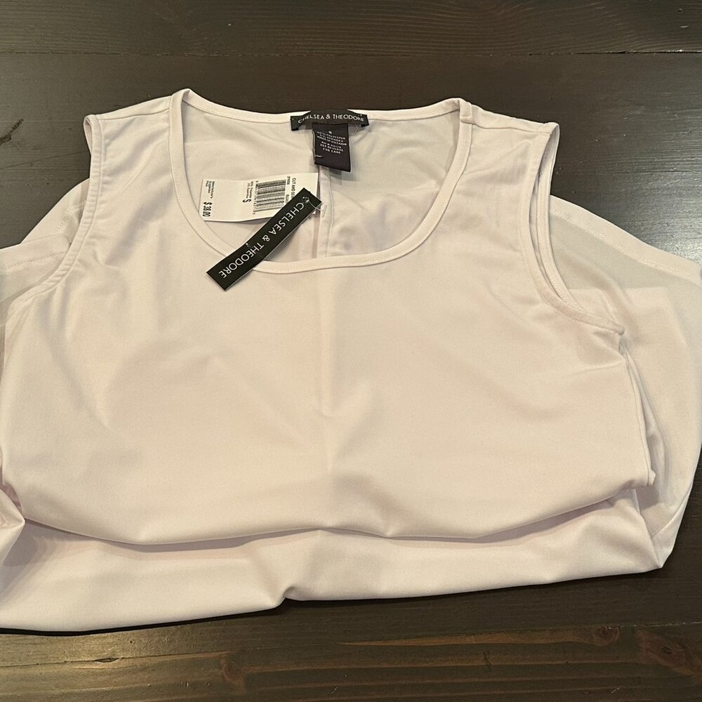 ~NWT~ Chelsea & Theodore White Sleeveless High-Lo Tank Top - Size Small